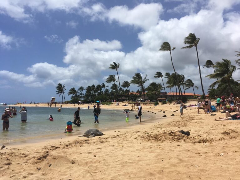 Playa en Kahuai durante las vaciones de primavera en Estados Unidos